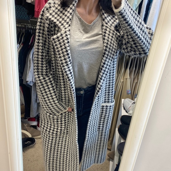 New Cyrus Knits houndstooth heavy cardigan coat iuu.org.tr